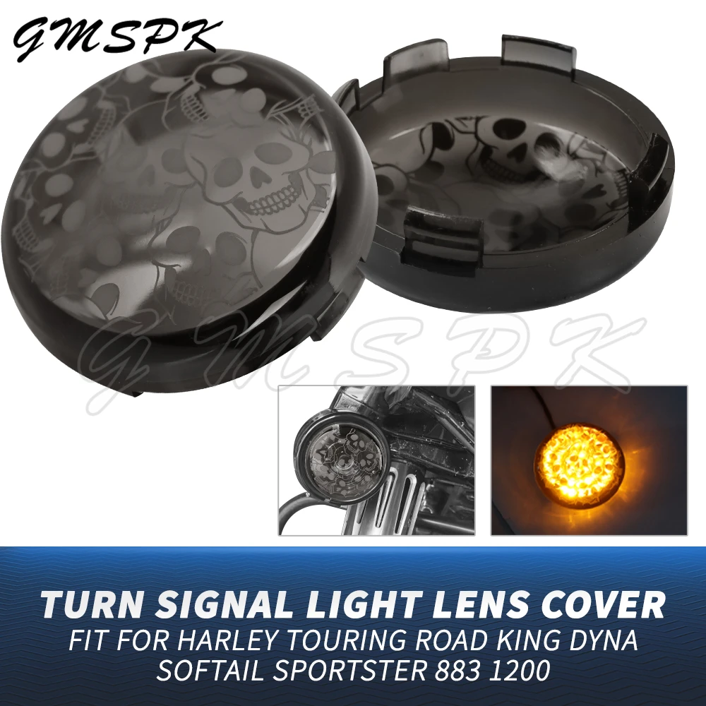 

2/4PCS Turn Signal Indicator Lights Lens Cover For Harley Dyna Softail Sportster 800 1200 Road King Electra Street Glide Fatboy