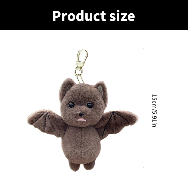 لعبة الخفافيش القطيفة سلسلة المفاتيح لينة محشوة الحيوان حقيبة سحرية على ظهره قلادة ملحق اليدوية غرفة الهالوين الديكور