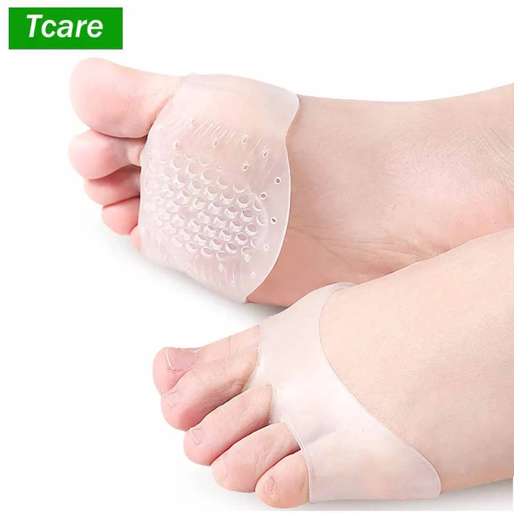 Tcare 1 paio addensare medico a nido d\'ape gel di silicone antiscivolo avampiede mezzo cortile solette per scarpe col tacco alto sollievo dal dolore