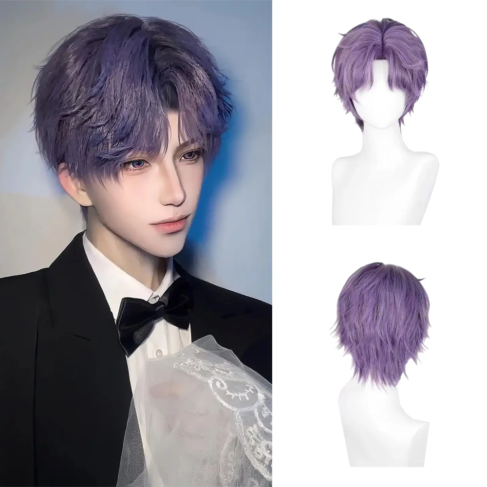 Anime Game Love And Deepspace Xavier Sylus Rafayel Cosplay Synthetisch haar 10-inch Universeel Kort Halloween Dagelijks Pruik Natuurlijk