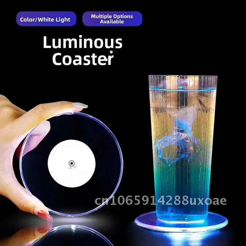 

Glowing Coaster Mat Acrylic Coaster Led Glowing Cup Sticker