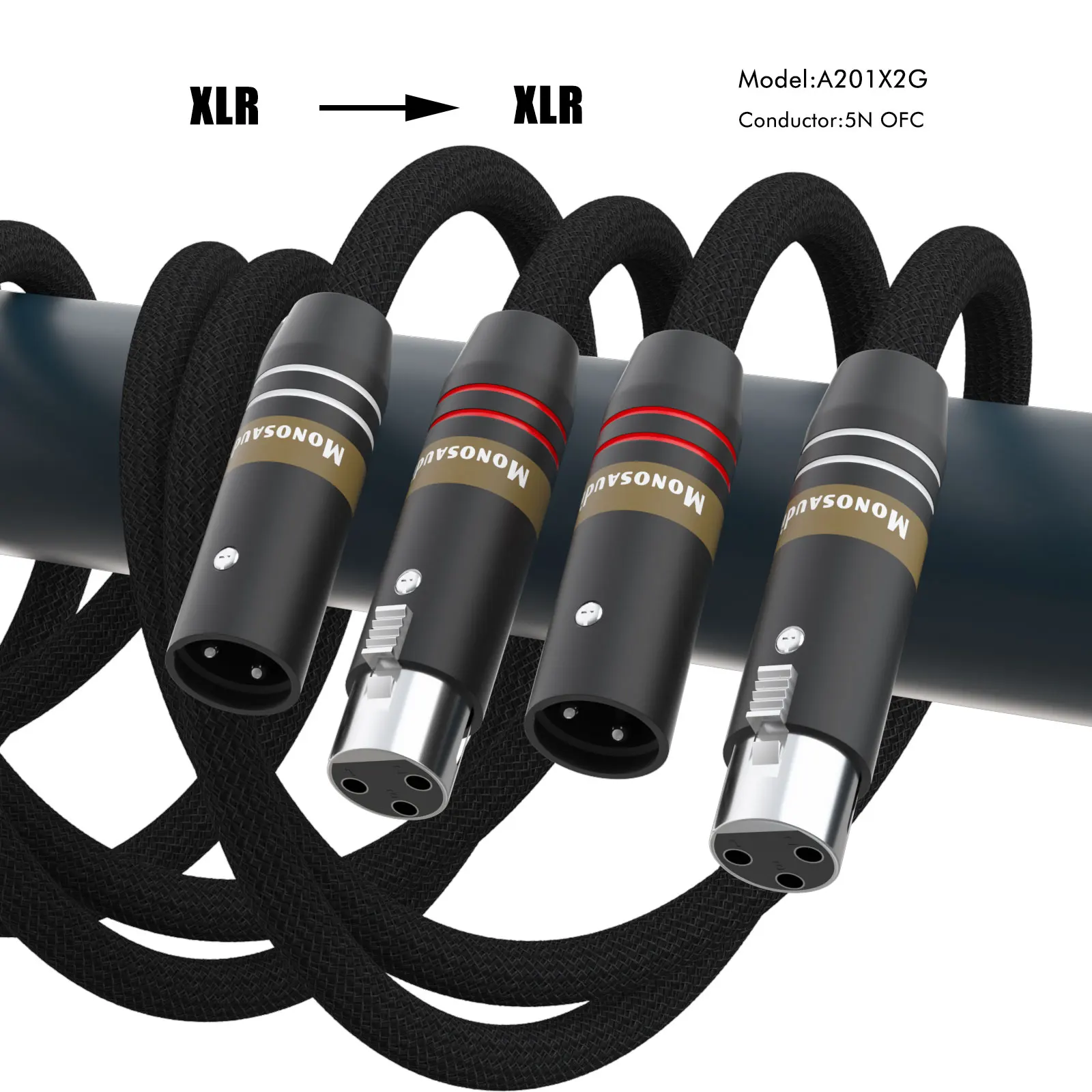 

Аудиофильский балансный аудиокабель Monosaudio 17AWG XLR, медный провод OFC с серебряным покрытием, 2XLR, с разъемами типа «мама», сигнальный кабель для микрофона