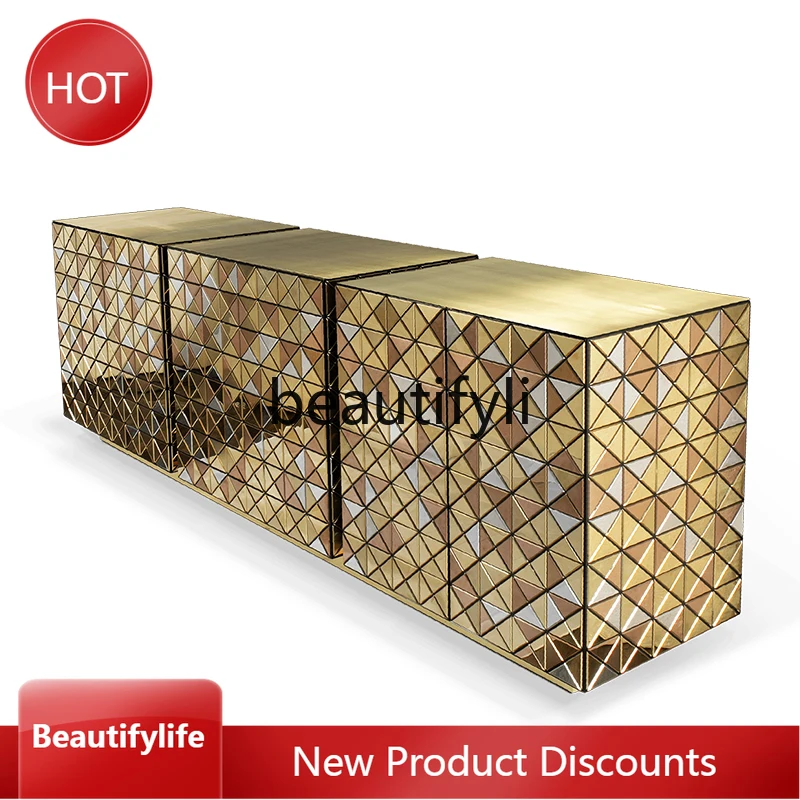 

07 Italian Style Light Luxury Solid Wood Entryway Cabinet Sideboard Wall-Mounted Home Storage Cabinet Designer