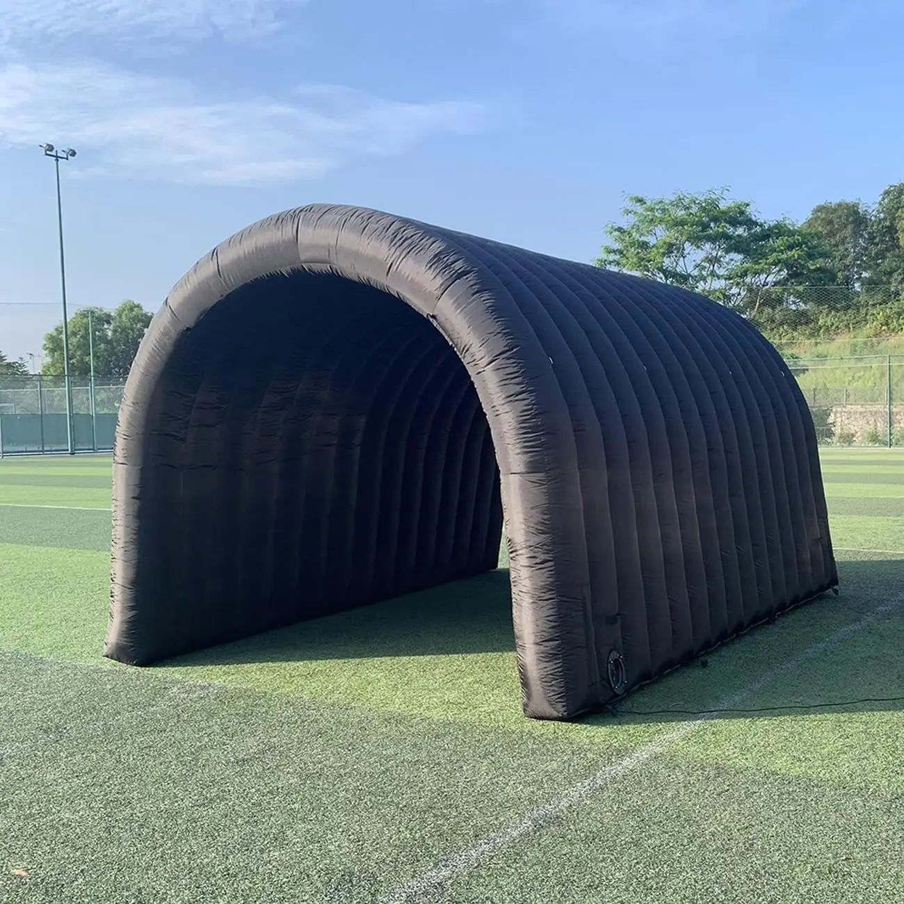 Túnel inflável colorido personalizado, entrada esportiva com ventilador, túnel de futebol, exposição publicitária do evento