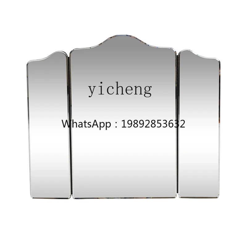 

tri-fold mirror light luxury wall-mounted bathroom mirror toilet wash desktop vanity mirror porch foldable decoration