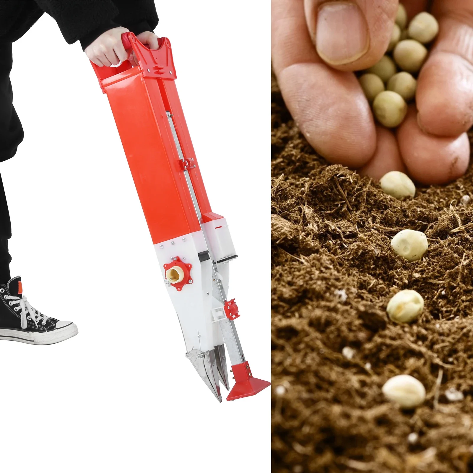 【Best】Fertilizer Seeder PortableSeeder Corn Planter Soybean Peanut Seeding Machine Garden Accessory Garden Spreader