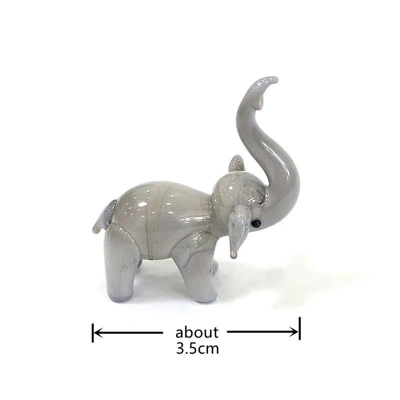 New Cute Solid Color Elephant Mini Figurines Glass Ornaments Home Tabletop Decoration Tiny Animal Statue New Year Gifts for Kids