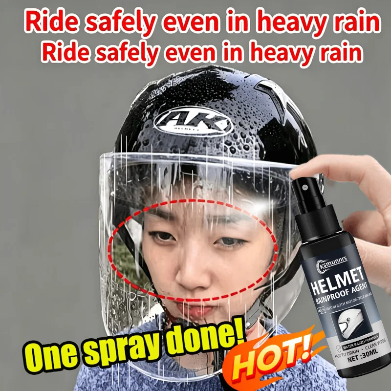 Motorcycle Helmet Rain Repellent, Prevents Rain And Fog Buildup, Improves Visibility And Keeps Your View Clear. Suitable for All