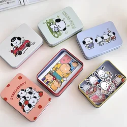 1PC Cute Cartoon Puppy Storage Box Rectangular Empty Tinplate Box Candy Pill Cases PortableSticker Card Box Desktop Organizers