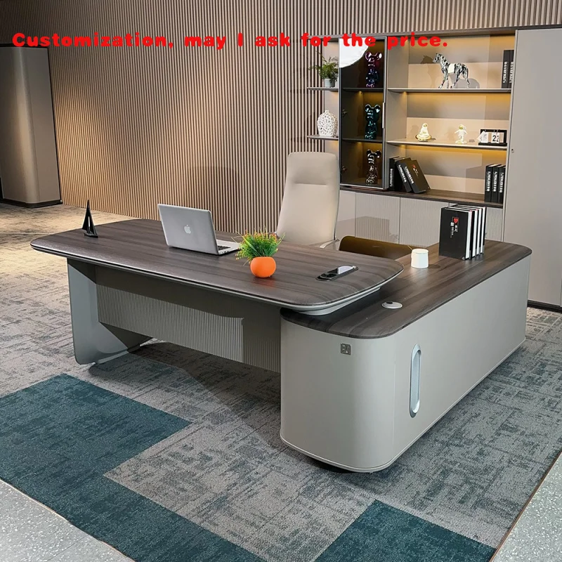 custom.Big Wooden L-Shaped Executive Office Desk Customized Work Executive CEO Office Commercial Office Furniture