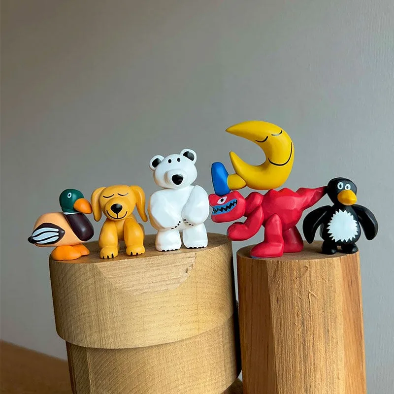 

Cartoon Action Figure Animal Sculpture Blind Box Toy Collection and Decorative Ornaments White Bear Penguin Duck Kids Gifts