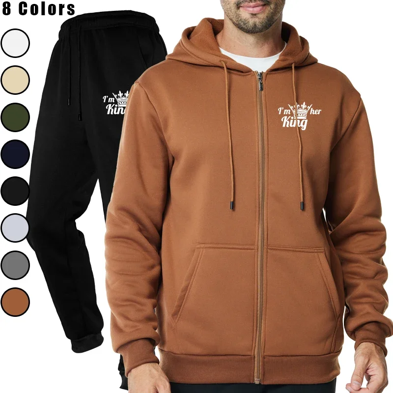 

Men's Fashion Casual Zipper Sports Luxury Outdoor Fitness Jogging Hoodie and Pants Set Clothing