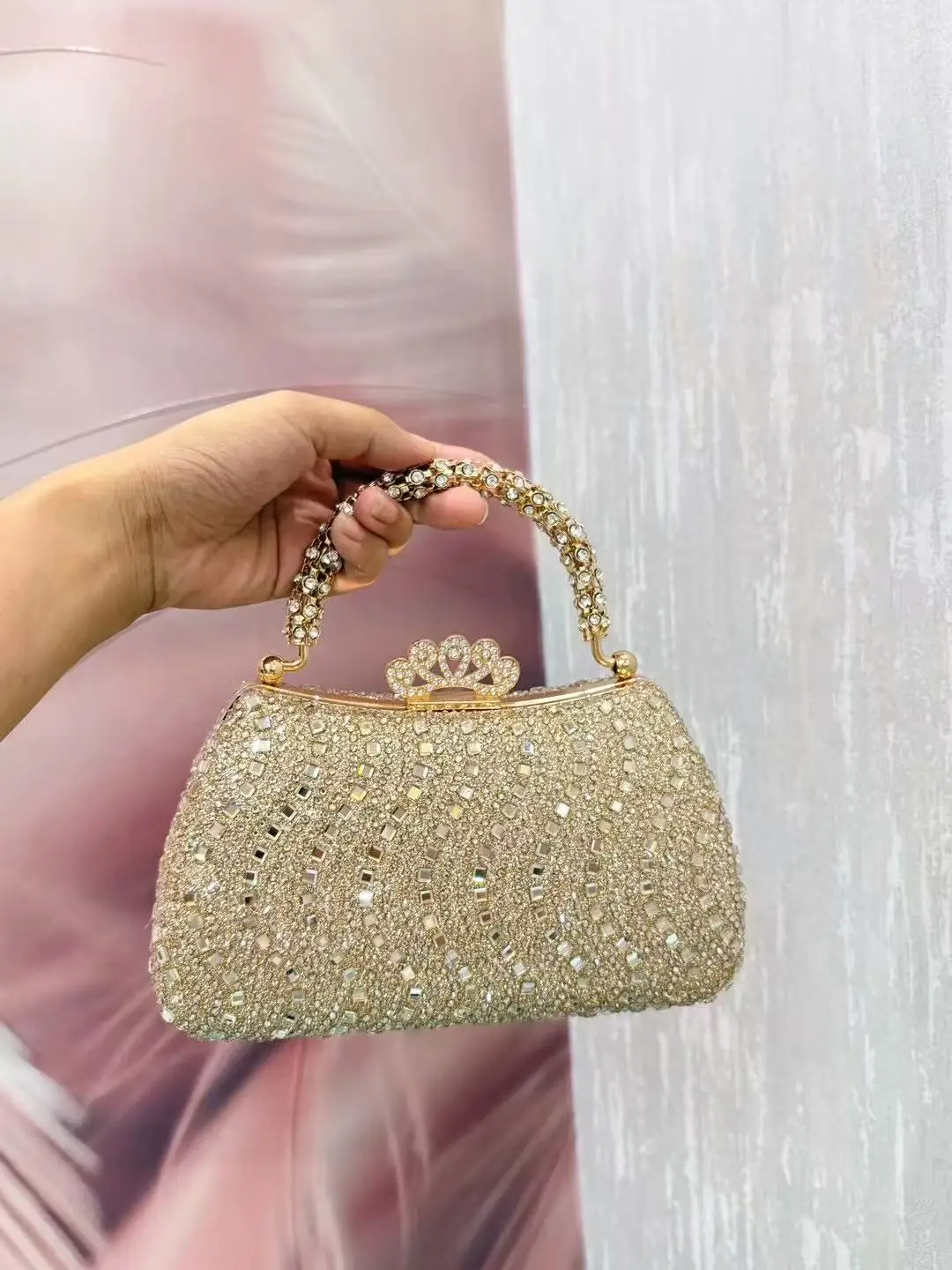 

Women Handbag Luxury Glitter Clutch Purse Wedding Party Banquet Bag Exquisite Crystal Diamond Evening Bag Shoulder Crossbody Bag