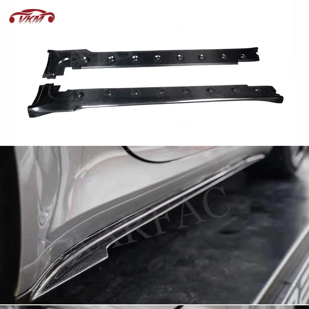 

Car Carbon Fiber Side Skirts Rocker Panels Spolier Extension For Porsche 911 992 2022+ FRP Side Guard Accessories Body Kits