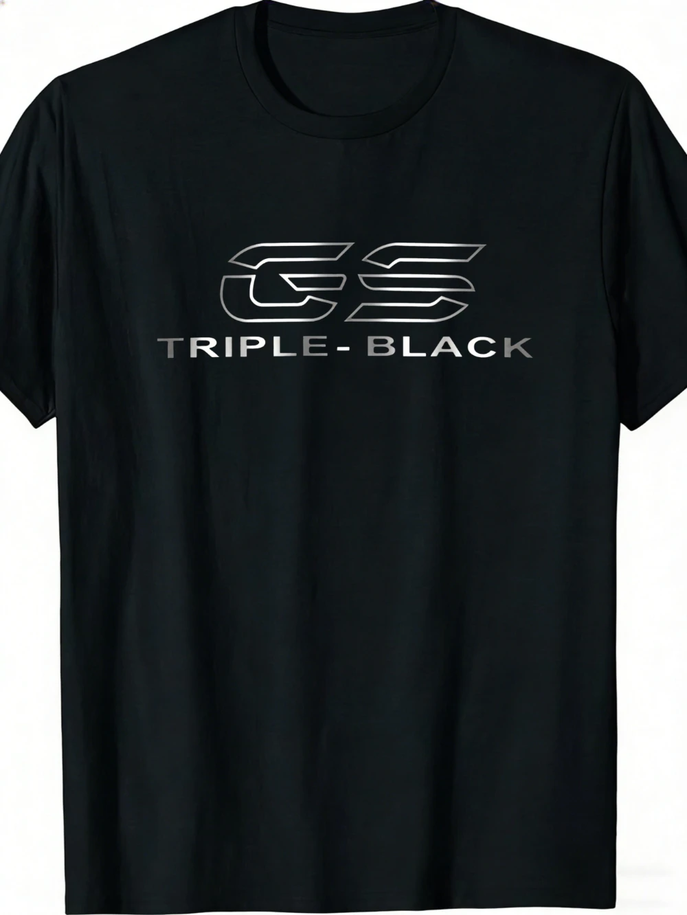 Unisex All-black GS Logo T-shirt| Casual Wear Stylish and Versatile Holiday Vibe Short Sleeve Men's T-shirts for Summer
