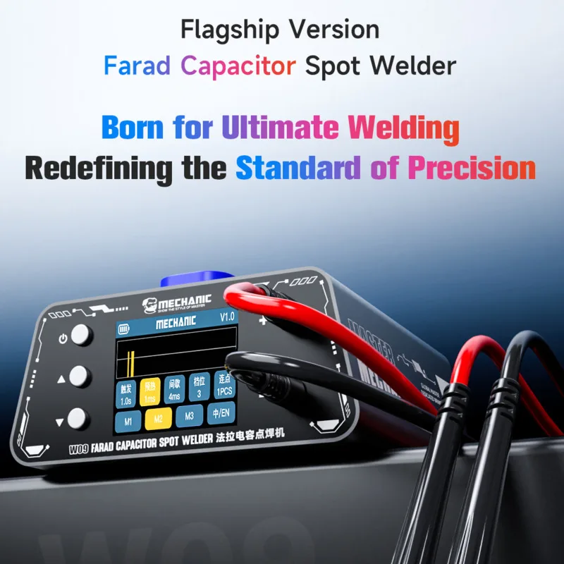 

MECHANIC W09 Spot Welder High Power Portable Pedal Spot Welding Machine Mini Tools Nickel Strip LPS LCD Digital Display Screen