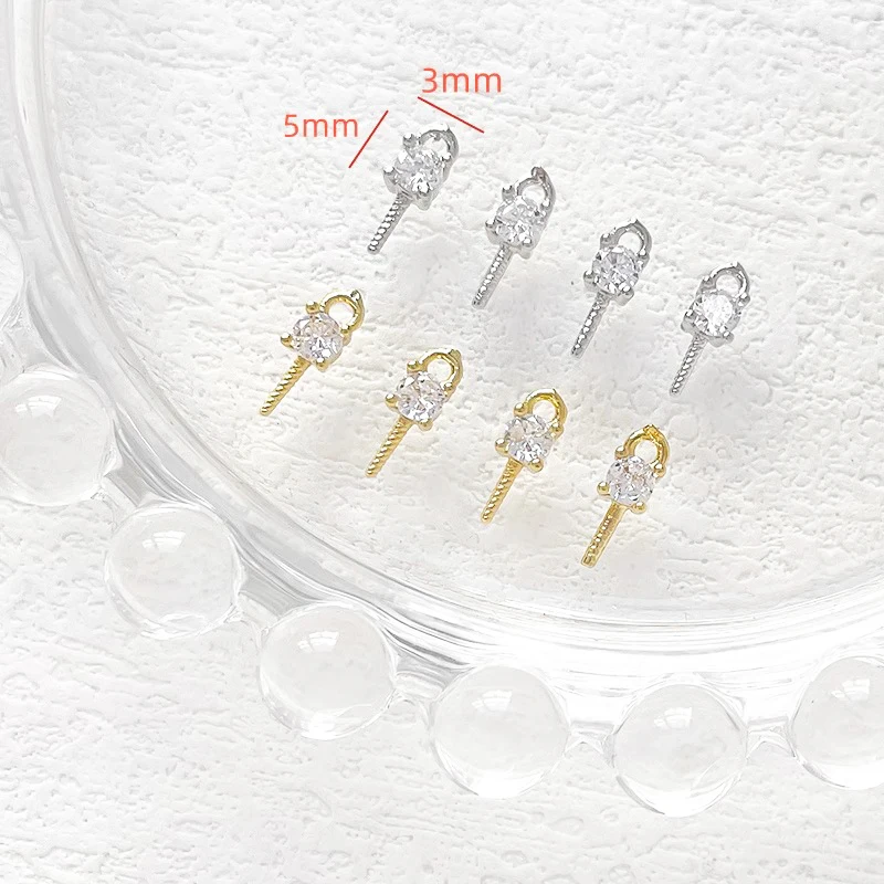 6 Pieces Brass Gold-plated Zircon Pendant with Drag DIY Makes Fashionable Jewelry, Necklaces, Bracelets, Accessories, Materials