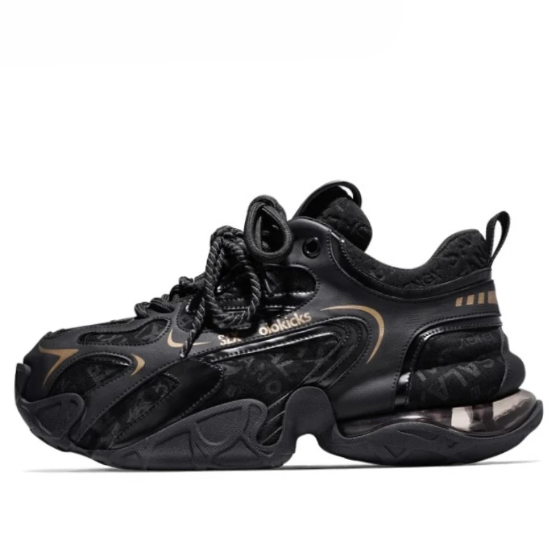 

Genuine Leather Casual Sneakers Breathable Daddy Shoes Men's and Women's Increase 6cm Couples Sports Thick Bottom Elevated Shoes