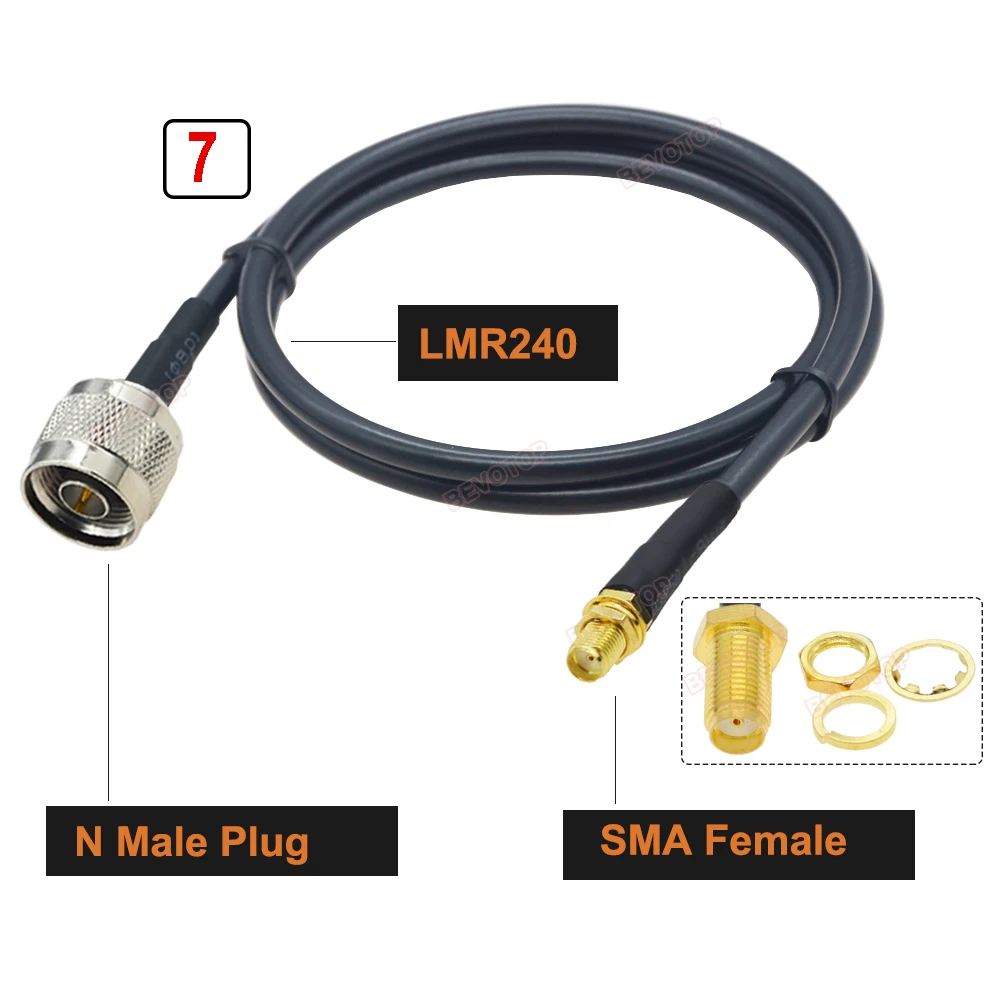 BEVOTOP LMR240 50-4 Koaxialkabel L16 N-Stecker Buchse auf SMA-Stecker N auf RP SMA Crimp für LMR-240 Pigtail Jumper 4G 5G LTE-Verlängerung 5