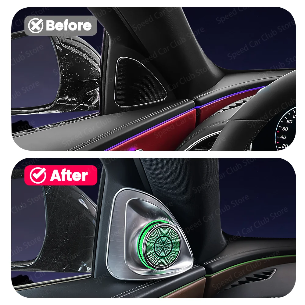 3/64 Colour Permanent Rotating 4D Tweeter Speaker For Mercedes For Benz W205 GLC X253 W214 W222 W206 W167 C coupe C/E/S/CLA-Clas