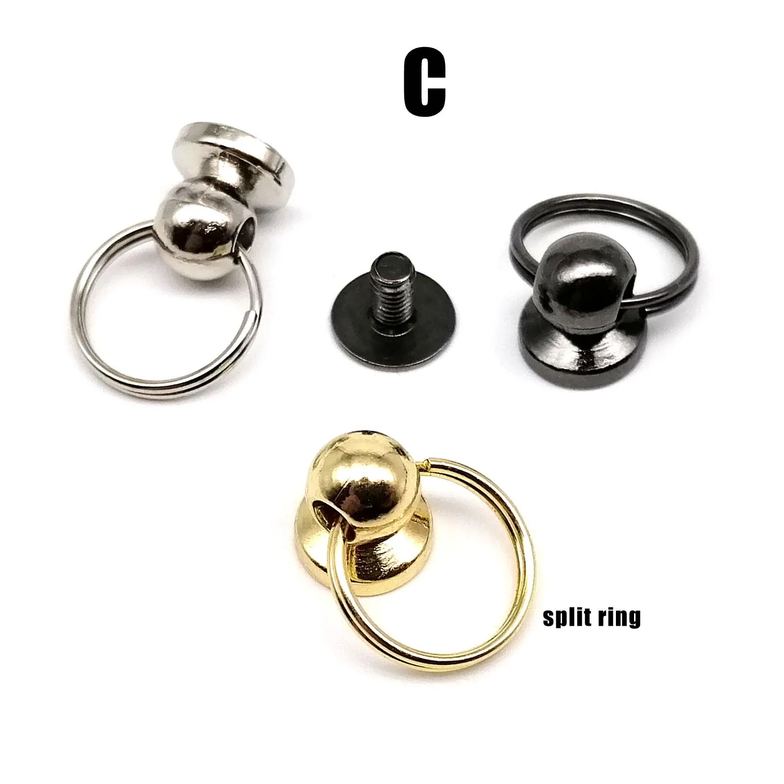 HZYUEGOU 10 Stück Zinklegierung Kugelnieten mit Schraubverschluss Chicago-Schraubnieten mit O-Ring für Ledertaschen, Gürtel, Handyhüllen – Detail 6