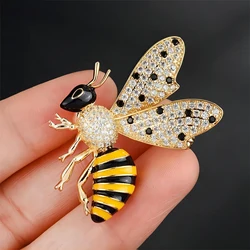 Rhinestone Bee Brooch for Women Unisex Enamel Wasp Pin Insect Lapel Pins Event Party Backpack Decoration Clothes Accessories