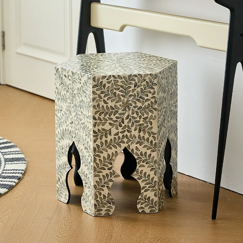 k*-Luxury Shell Tea Table,Living Room Sofa Side Table,Creative Coffee Table,Tray Storage Rack,Art Nightstand,Nordic Furniture