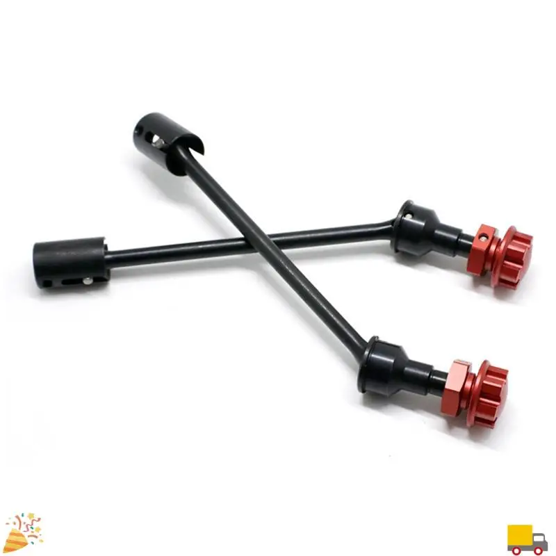 

4 PCS Steel Extended Driveshaft CVD With Splined Wheel Hex For 1/10 Traxxas MAXX RC Car Parts Accessories Black & Red