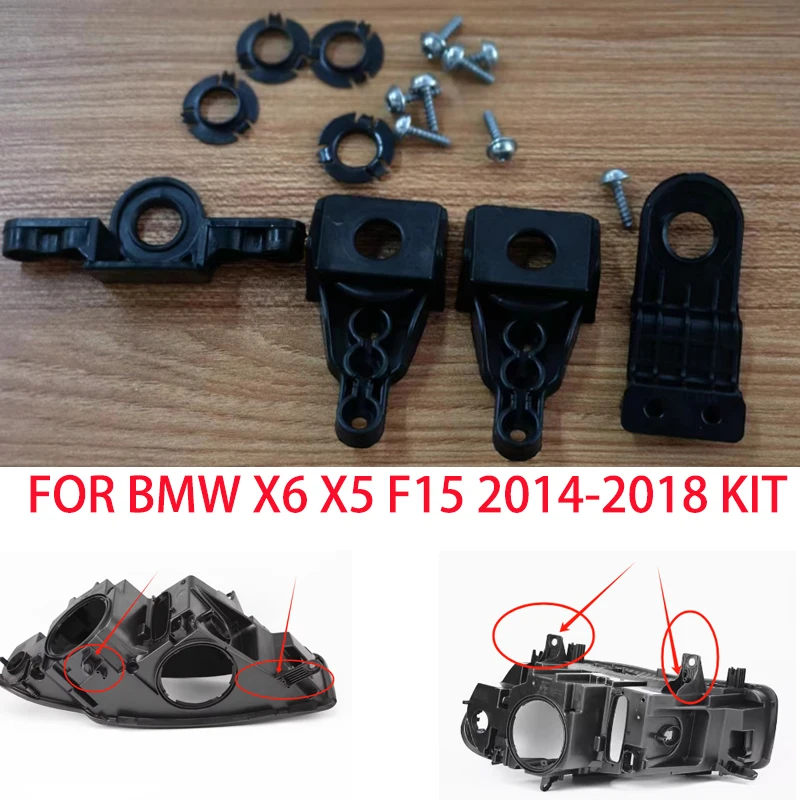 Kit de reparación de faros delanteros, soporte de plástico, garra de fijación para BMW 5 Series X5 X6 F15 F16 63117381444-2014, 2018