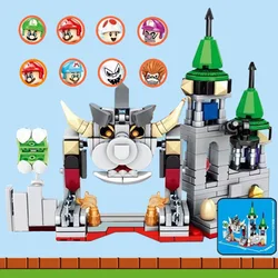 Miniso Boss Battle Mario Castle Mushroom Game, Super Brother Battle Model, bloques de construcción, juego de regalo para niños