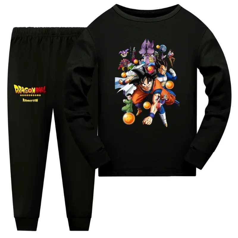 Dragon Ball Pyjama Set Voor Kinderen Lente En Herfst Lange Broek Lange Mouw Nachtkleding Anime Patroon Homewear Boy Girl Verjaardagscadeau