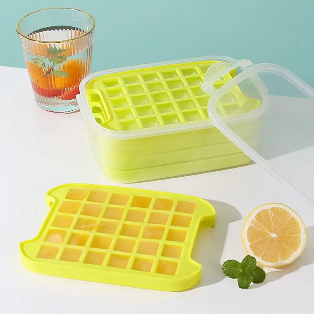 Ice Cube Mold DIY Multiple Grids Ice Making Mold	Stackable Non-stick Silicone Ice Cube Tray Reusable Food Grade Ice Tray Mold