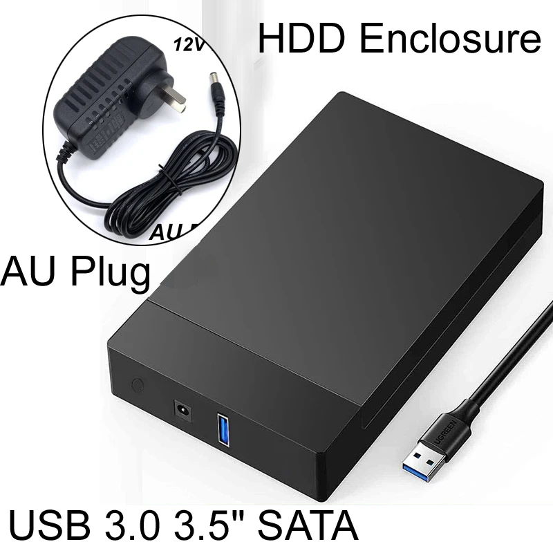 USB 3.0 3.5 inch HDD SATA External Hard Drive Case Box Support 10TB Hard Drive Enclosure High Speed Adapter for PC Laptop