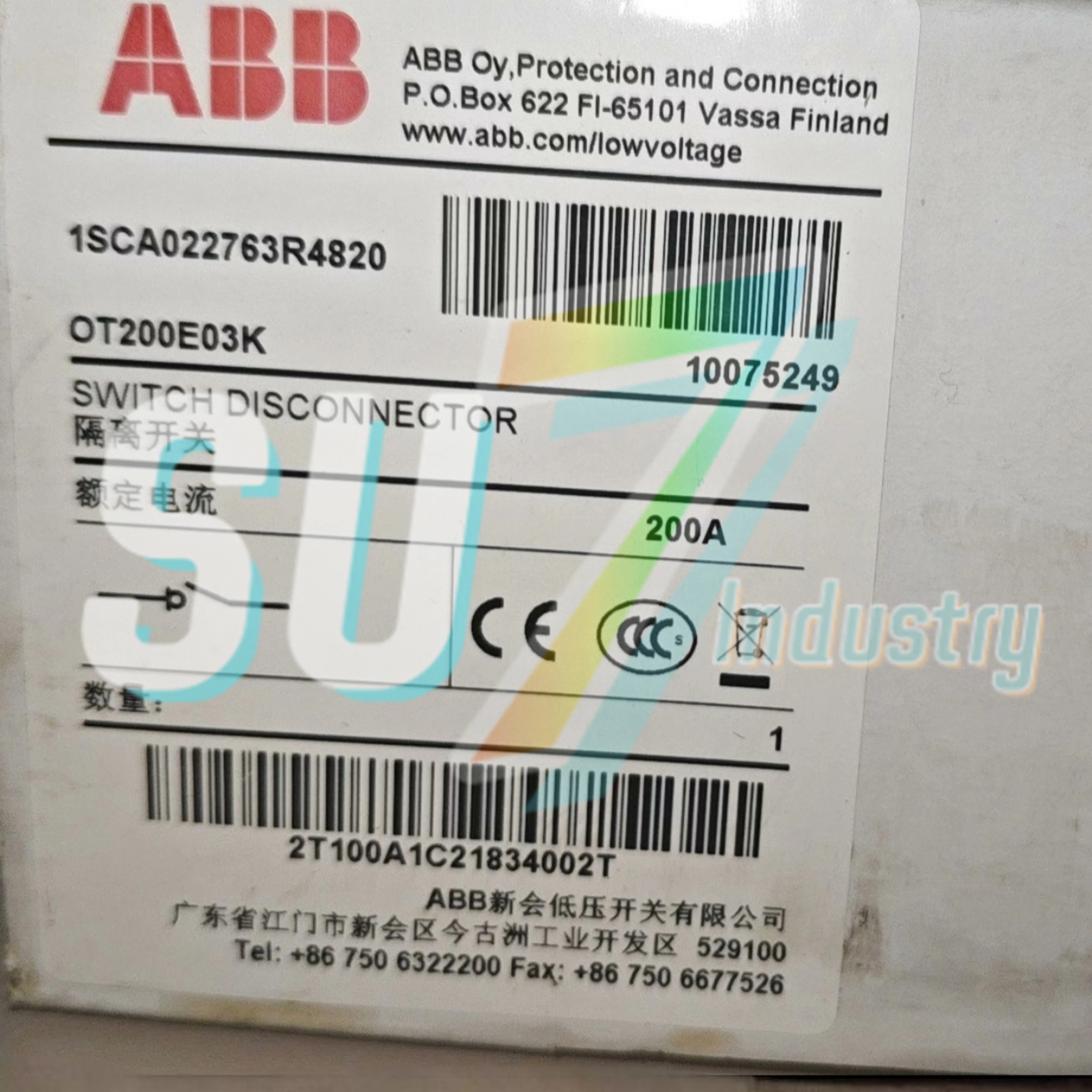 

disconnector "OT200E03K 1SCA022763R4820" "OT200E03P 1SCA022712R0800" "OT200E04P "OT200E121SCA022713R4930" New original