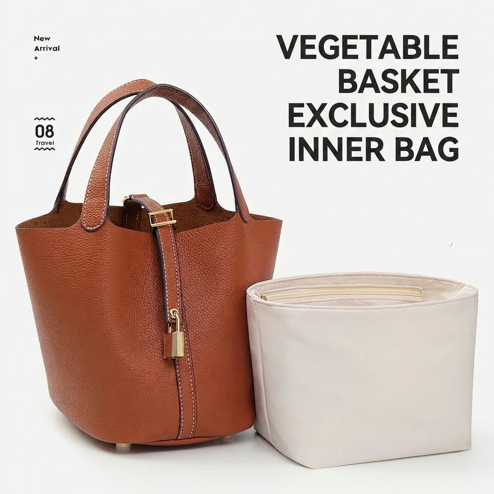 For H Picotin18 22 Nylon Insert Bag Organizer Makeup Handbag Organizer Travel Inner Purse Portable Cosmetic Bags