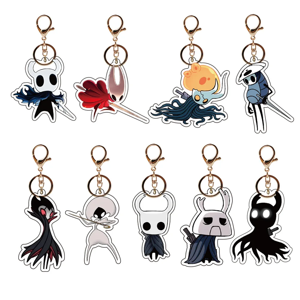 

Брелок из переработанного акрила по мотивам Hollow Knight: The Knight, Hornet, Broken Vessel, Quirrel, Grimm, Zote, Shade, White Lady. Подарок.