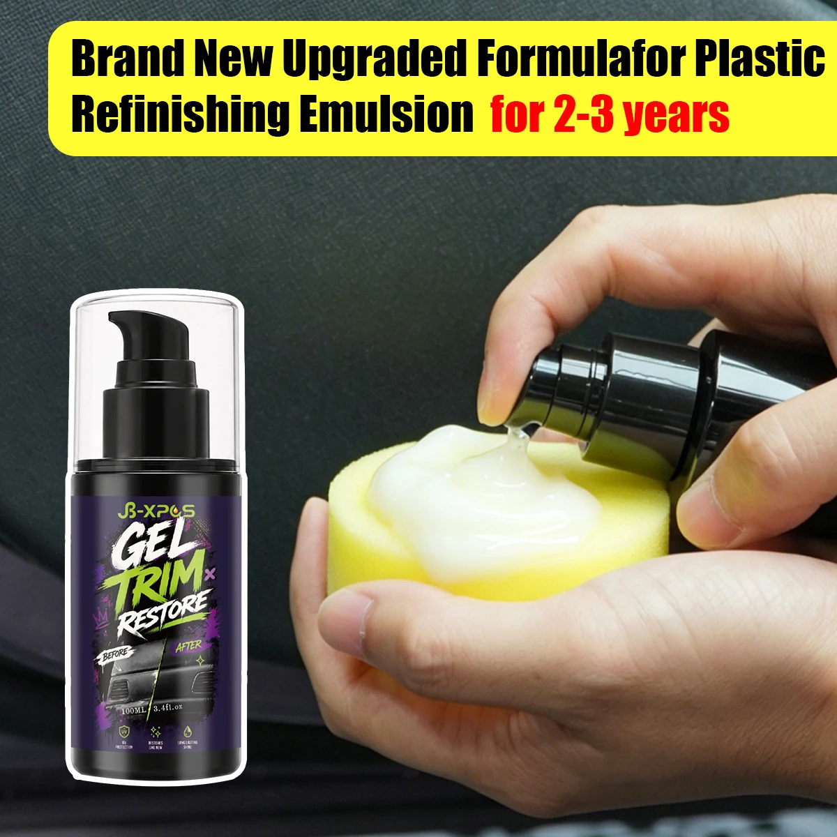 Car Plastic Restorer Paste High Gloss Auto Polish Repair Coating Delay Oxidation Fading Shine Durable Protection YT2004
