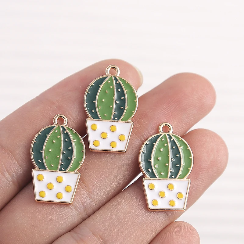 10pcs/lot Colorful Enamel Flower Charms for Jewelry Making Alloy Plant Tree Sunflower Charms Pendants for DIY Necklaces Earrings