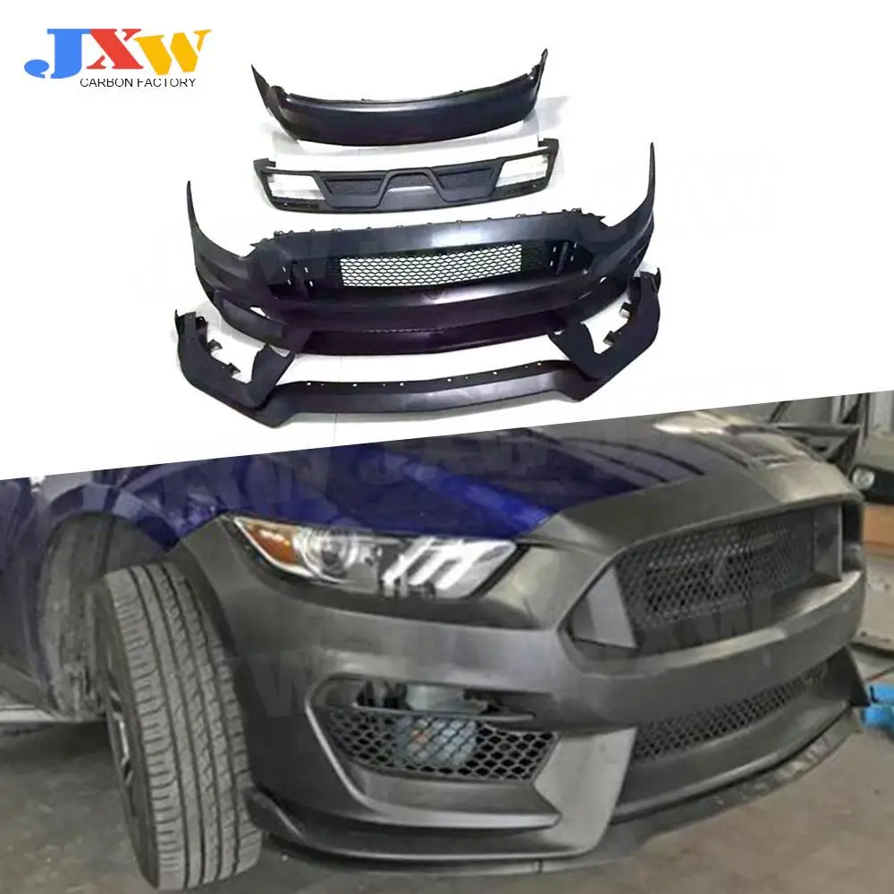 

PP Front Bumper Facelift Mesh Grill Parts Rear Diffuser Spoiler For Ford Mustang V8 V6 GT350 Coupe 2015-2017 Body Kits Lip Guard