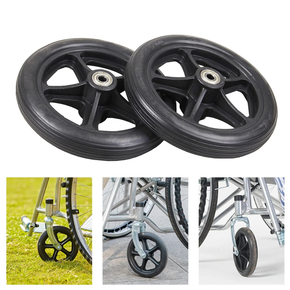 2pcs 7-Inch Wheelchair Caster Small Cart Rollers Chair Front Wheel Diameter 8mm Wheelchair Casters Replacement