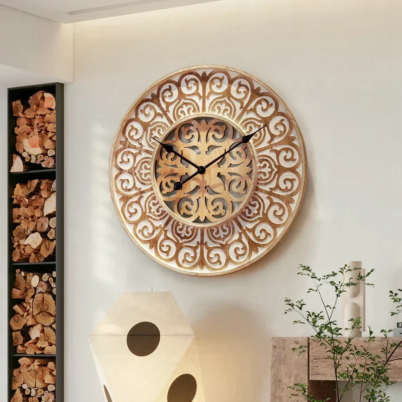 Round Fashion Wall Clocks  Luxury Minimalist Nordic Restaurant Art Mural Reloj De Pared Home Decoration