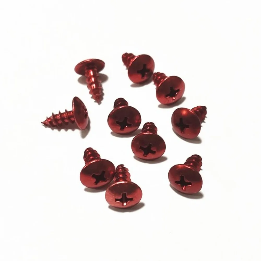 30PCS M5x14.4 Self-Tapping Screws Aluminum Alloy Colorful Decorative Bolt Set Universal Motorcycle Screws for Motorbike/Bicycle