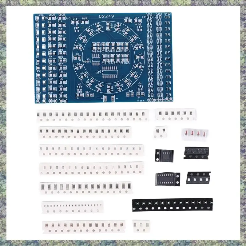 WON Rotating LED SMD NE555 Soldering Practice Board DIY Kit Fanny Skill Training DIY Kit Electronic PCB Board Module Suit