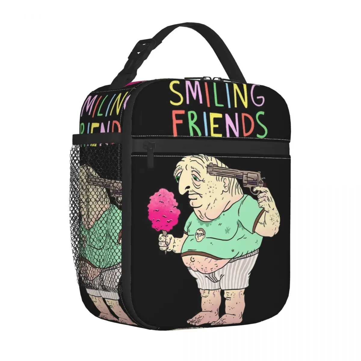 Desmond Smiling Friends Cotton Candy Insulated Lunch Bag Lunch Container Cooler Bag Tote Lunch Box Beach Outdoor Food Bag