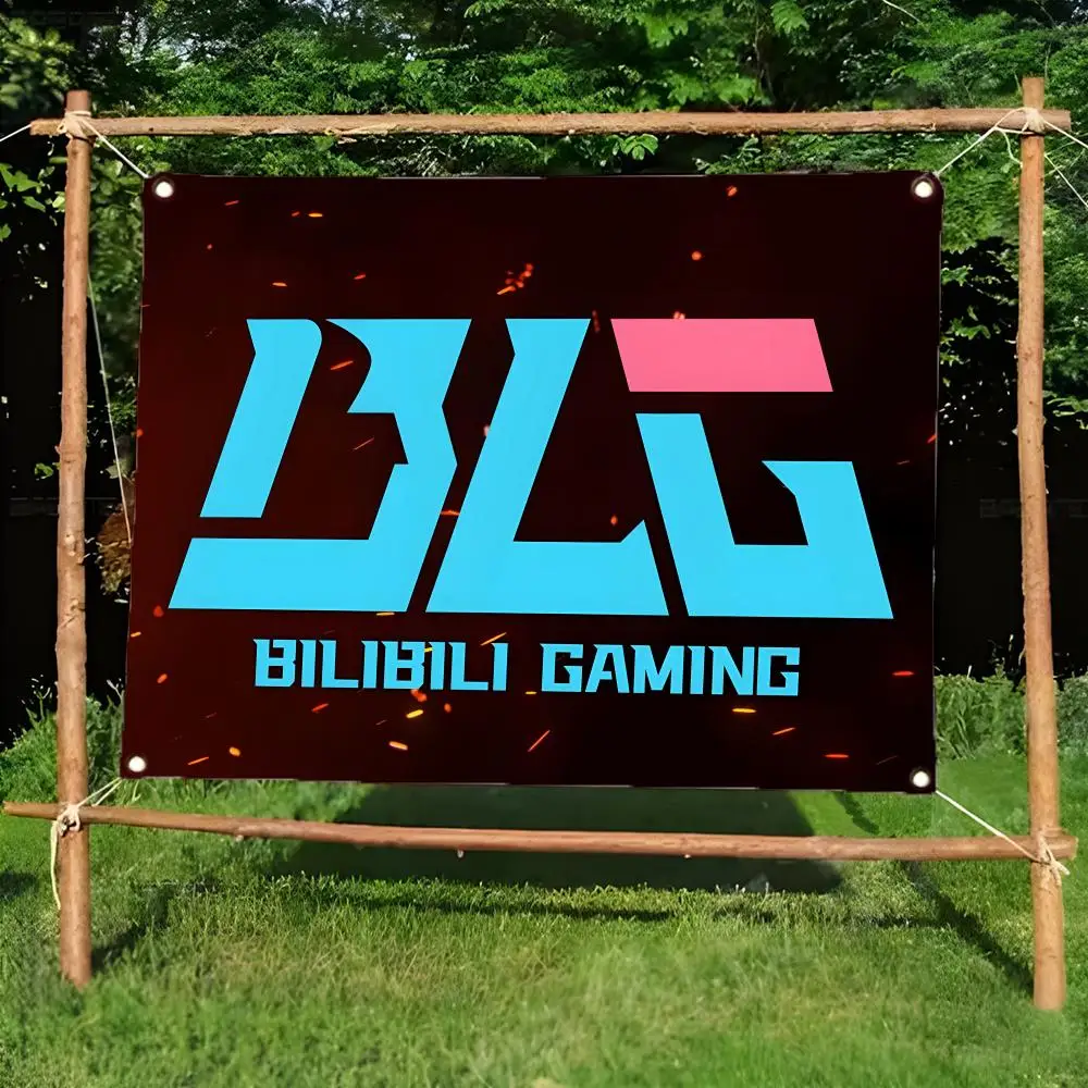 Esports Team BLG Flags Daily Four Ring Borderless Design Indoor Outdoor Decor Easy to Hang Install