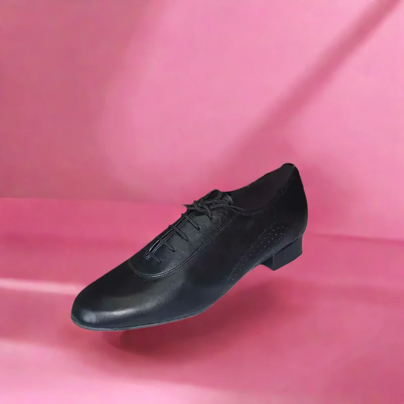 Evkoodance couro genuíno do homem moderno tango salsa sapatos de dança 2.5cm altura do salto sola macia sapatos festa dança