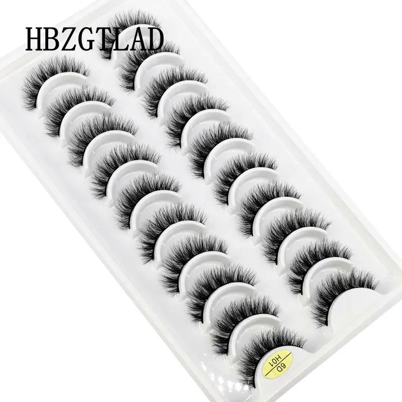 HBZGTLAD False Eyelashes 10pairs Eyelashes 6D Mink Lashes Faux Mink Fluffy Lash Soft Full Thick Wispy Makeup Eyelashes Extension