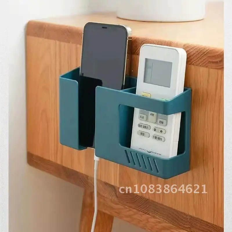 

Punch Free Wall Mounted Storage Box Mobile Phone Plug Wall Holder Charging Bedroom Sundry Kitchen Bathroom accessories Organizer