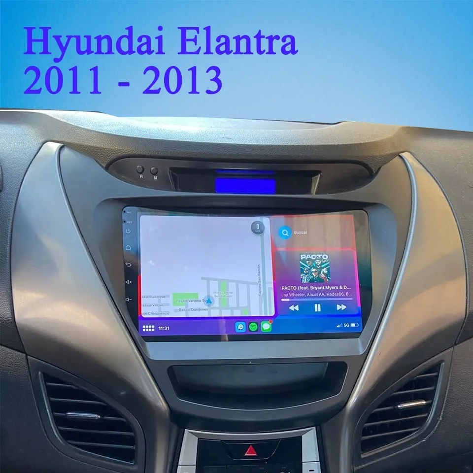 Carplay Auto Car GPS Navigation Monitor DVD Cassette For Hyundai Elantra Avante 2011 - 2013 Android 14 8G Ram 4G Lte WiFi 4G lte
