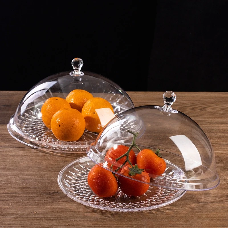1PCS Cake Plate with Dome Serving Cookie Platter Drop Resistant Protective Dessert Storage Cake Stand for Dining Rooms